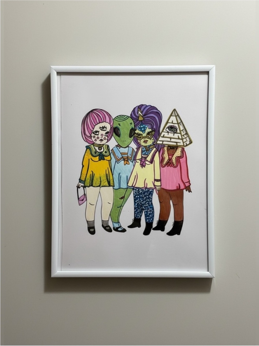 🫦 Surrealist Pop Art Best Friends Art Print ~ 11x8